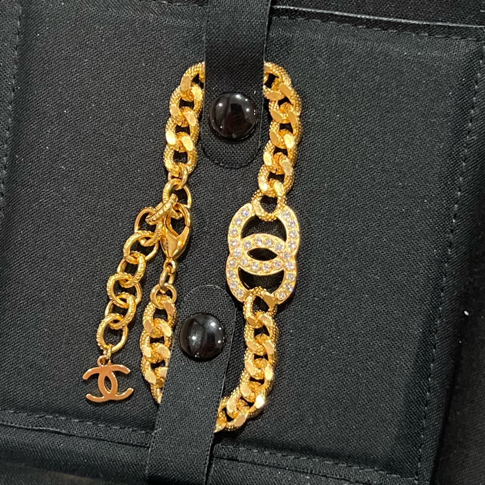 Chanel Gold and Diamond Chain Bracelet